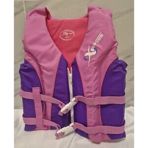 XPS Pink Purple Youth Life Vest USCG Approved 59-90 Lbs Model 3040-3